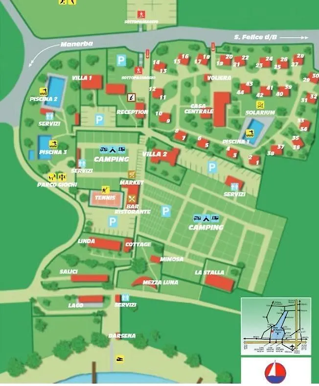 Dreizimmerwohnung In Villa Eine Ebene مانربا ديل جاردا شقة